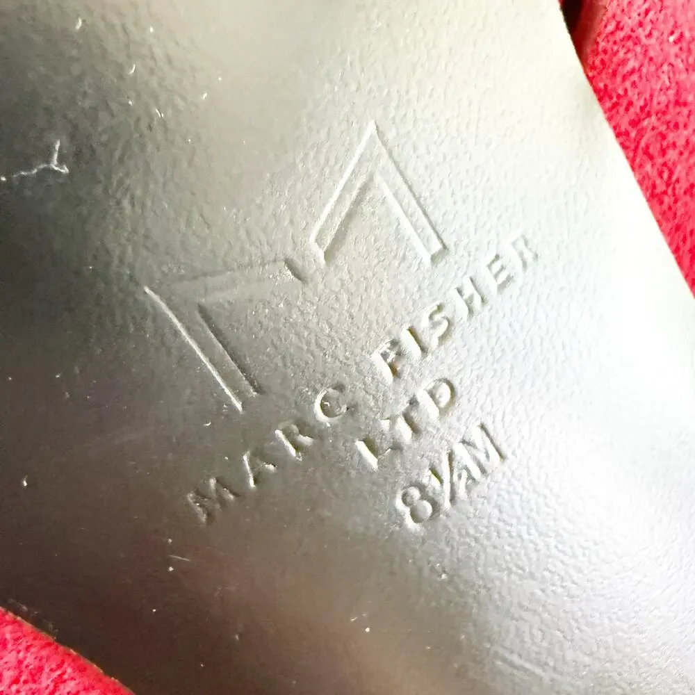 MARC FISHER LTD | Red‎ Suede Pointed Toe Crisscross Mule Flats Slide | Size 8.5M